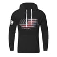 thumbnail image 2 of July 4th Hoodie Mens Loose Fit Patriotic Gym Mens Sweatshirts Long Sleeve Drawstring Hood Kangaroo Pocket Black 6XL, 2 of 4