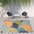 thumbnail image 6 of 9' X 12' Orange Green And Blue Floral Non Skid Indoor Outdoor Area Rug, 6 of 6