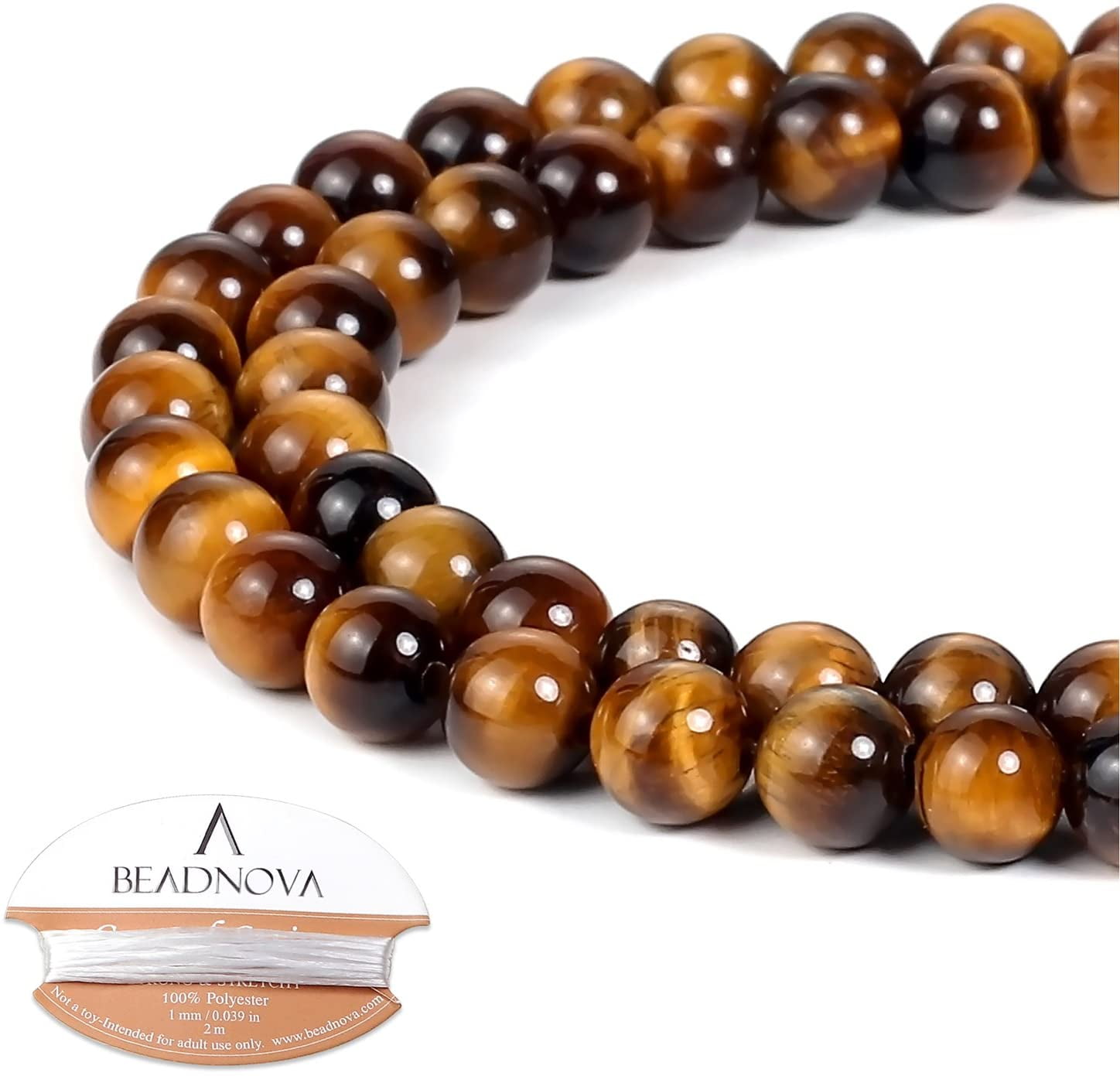Round Gold Tiger Eye Stone Loose Beads For Jewelry Making Strand 15‘’ DIY Dyed 