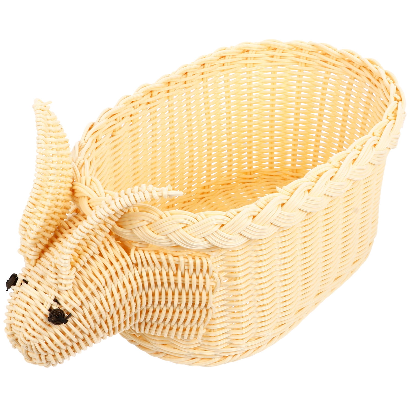 HOOWIFFY Rattan Weaving Storage Baskets Beige 36x21x15cm for Easter Use 1Pack