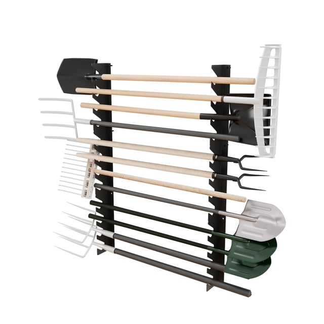 JivaJot Garage Tool Organizer Wall Mount, Shed Yard Tool Organizer for Garage, Horizontal Organization Tool Racks for Walls, Shovels and Rakes, 3FT
