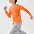 thumbnail image 6 of Babcutegg Long Sleeve Breathable Cotton T-Shirt for Kids – Unisex Casual Base Layer Top for Sports, Everyday Wear, and Layering Orange Size 14-15, 6 of 10