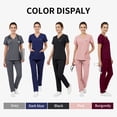 thumbnail image 7 of Niaahinn Scrubs for Women Set - V-Neck Top & Elastic Waist Pants for Nursing Uniforms with 7 Pockets, 7 of 7