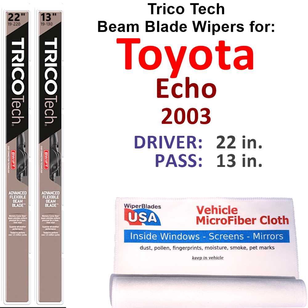 2003 Toyota Echo Beam Blade Wipers (Set of 2)