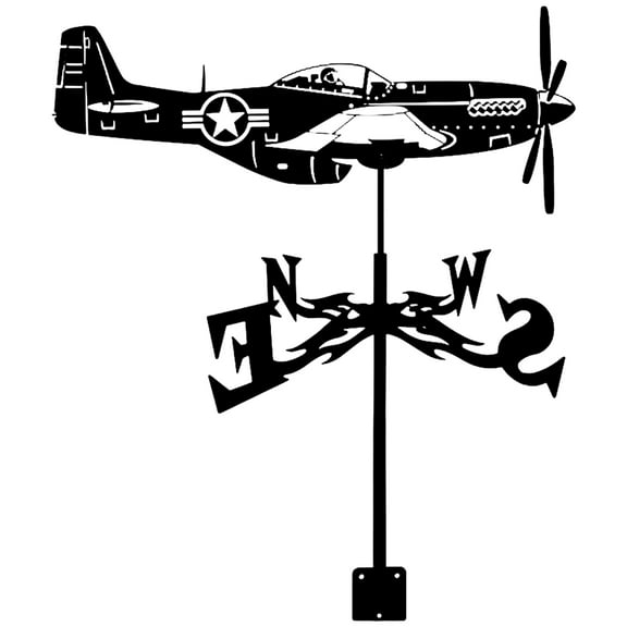 Vintage Fighter Airplanes Weathervane Durability Alloys Winds Direction Indicators for Outdoor Garden Decoration