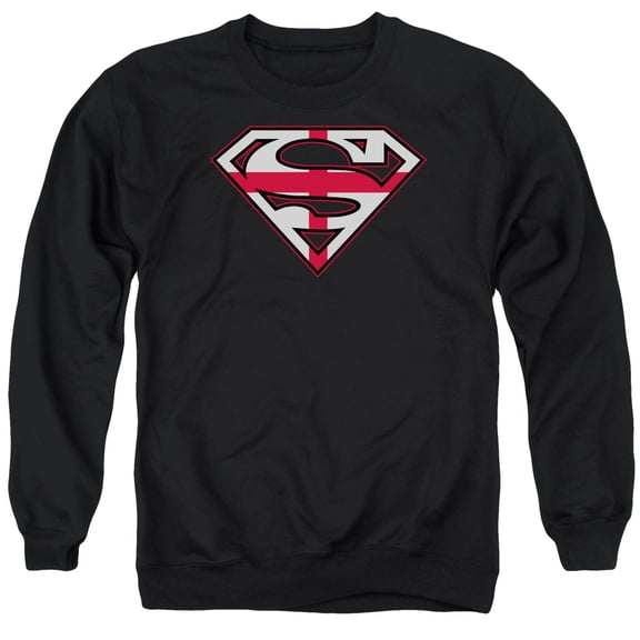 Superman English Shield Adult Crewneck Sweatshirt Black