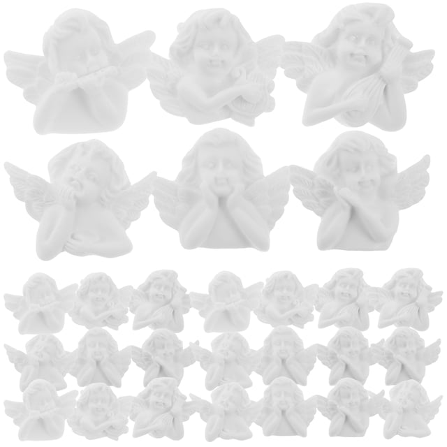 FRCOLOR 30Pcs Angel Miniatures Pretty Resin Embellishments Ornament Crafts (Mixed Style)