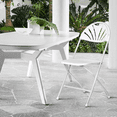 thumbnail image 3 of MoNiBloom Plastic Folding Chair with Fan Back, 10pcs Portable Commercial Seat, for Wedding Picnic Banquet, White, 3 of 12