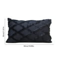thumbnail image 3 of GERsome Faux Fur Throw Pillow Cover - 19.6"x11.8" Decorative Jacquard Fuzzy Striped Pillowcase for Living Room Sofa Couch Bedroom Home Decor Navy, 3 of 7