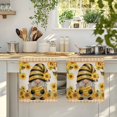 thumbnail image 4 of Sunflower Gnomes Kitchen Towels Set of 2, Summer Botanical Bee Yellow Plaid Rustic Absorbent Dish Towels for Kitchen, Microfiber Hand Towel, Quick Drying Tea Towel for Cleaning Decorative Dishcloths, 4 of 7