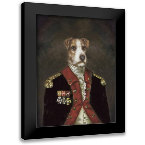 Massy, 12x14 Black Modern Framed Museum Art Print Titled - Master Rufus De Terrier