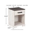 thumbnail image 4 of Signature Design by Ashley Shawburn One Drawer Night Stand, White/Dark Charcoal Gray, 4 of 7