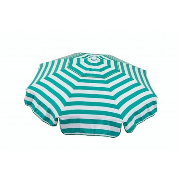Heininger Holdings 1391 Italien 6 Pi Parapluie Rayures Acryliques Jade Vert et Blanc - Beach Pole