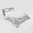 thumbnail image 3 of Ambesonne Floral Bedding Set 3 Pcs, Botanical Sketchy Bouquet, Twin, Black White, 3 of 3