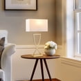 thumbnail image 3 of 21'' Gold Bedside Lamps Set Of 2, White Rectangular Linen Shades, Luxury Wrought Iron Geometric Base, Antique Table Lamps For Night Stands With Moody & Cozy Accent Lighting, E26 Socket, 3 of 12