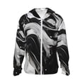 thumbnail image 1 of Balery Fluid Black White Paint Swirls Sudadera ligera de manga larga con capucha y protección solar UPF 50+ para hombre y mujer, ideal para pesca y running-Small, 1 of 7