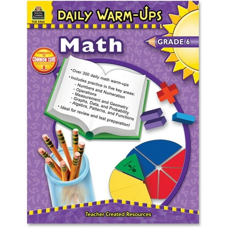 Teacher Created Resources Gr 6 Math Daily Warm-Ups Book Education Printed Book for Mathematics