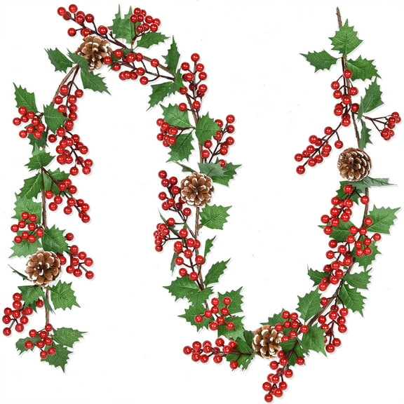 Gomaty Christmas Artificial Garland, with Pine Leaves Foam Red