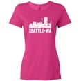 thumbnail image 3 of Inktastic Seattle Skyline Grunge Women's T-Shirt, 3 of 5