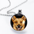 thumbnail image 2 of Pixel Dog Glass Design Circular Pendant Necklace, 2 of 5