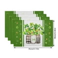 4PCS St. Patrick's Day Placemat Green Table Decoration Non Slip