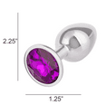 thumbnail image 5 of CalExotics Jewel Round Aluminum Anal Plug, Amethyst Small, 5 of 5