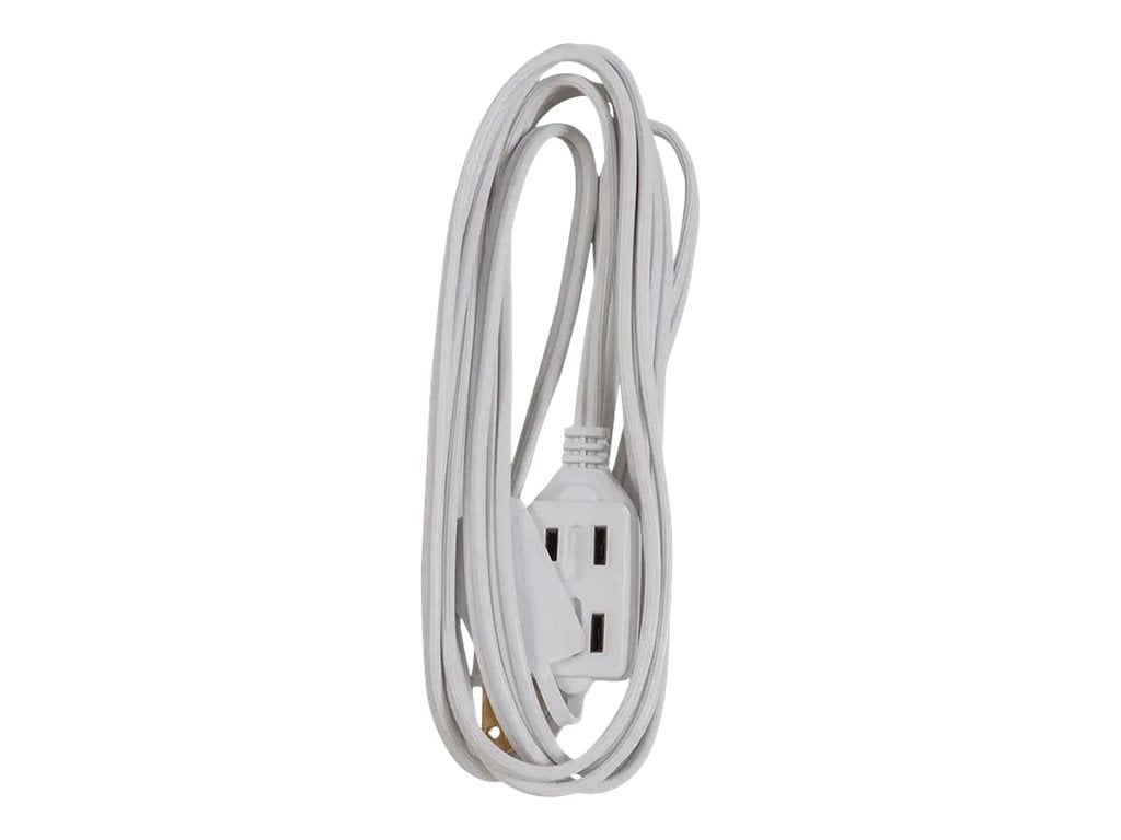 Monoprice - Power extension cable - NEMA 1-15 (P) to NEMA 1-15 (R) - AC 125  V - 13 A - 6 ft - indoor, stranded - white 