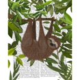 thumbnail image 3 of Fab Funky 12x14 Black Modern Framed Museum Art Print Titled - Sloth Hanging Around, 3 of 5
