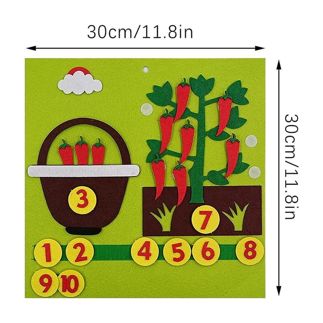 Matemáticas digitales de verduras caseras de juguete para jardín de infantes