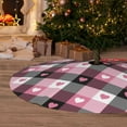 thumbnail image 6 of Yiaed Heart Plaid Print Christmas Tree Skirt , Tree SkirtsTree Mat for Christmas Winter Holiday Indoor Decorations-48", 6 of 7