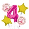 Twinkle Toes Ballerina Balloon Bouquet 4th Birthday 5 pcs - Party Supplies