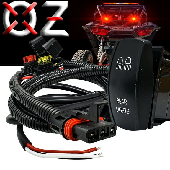 OZ-USA 10ft. Pulse Power Bus Bar Plug 3-Wire Harness Kit for Dual Function Rear Chase Lights Compatible with Polaris RZR Pro Ranger General Crew XP XPEDITION ADV 2018-2025