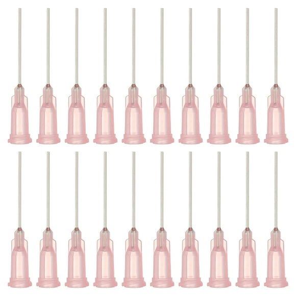 Agujas de dispensación de 20Ga, 52PCS, agujas de dispensación de punta roma de 1 pulgada con aguja de bloqueo Luer para rellenar tintas líquidas, adhesivos, aceites, rosa