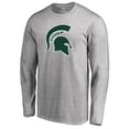 thumbnail image 2 of Men's Ash Michigan State Spartans Primary Logo Long Sleeve T-Shirt, 2 of 3