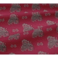 thumbnail image 5 of oneOone Viscose Jersey Crimson Red Fabric Paisley|Human & Elephant Block Quilting Supplies Print Sewing Fabric By The Yard 60 Inch Wide, 5 of 5