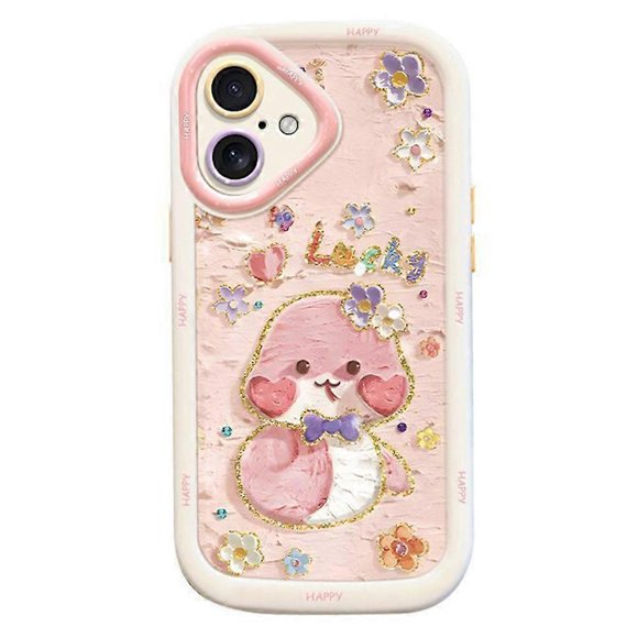 For iPhone 16 Plus Case Lucky Snake Pattern Design TPU + PC Protective Phone Cover