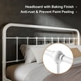 thumbnail image 3 of Amolife King Size Metal Platform Bed Frame with Vintage Headboard & 12.4" Under-Bed Storage, White, 3 of 7