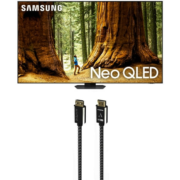 Samsung QN98QN90DAFXZA 98 Inch Neo QLED TV with 4K AI Upscaling and an Austere 7S-8KHD2-2.5M VII Series 2.5m Premium Braided 8K HDMI Cable (2024)