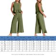 thumbnail image 2 of Completo Pantalone Lungo Conjunto de pantalones de 2 piezas para damas Chaleco de algodón plisado Top Pantalones de pierna recta Traje diario Cgtredaw Verde M para Mujer, 2 of 8