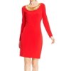 calvin klein new red women's size 10 hardware-neckline sheath dress