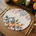 thumbnail image 5 of Fall Round Placemats Set of 4 Harvest Pumpkin Place Mats Thanksgiving Woven Placemat Color Leaves Linen Circle Braided Table Mat for Kitchen Dining Table Autumn Party Home Decor 15 Inch, 5 of 9