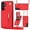 Red, variant on Crossbody Wallet Case for Samsung Galaxy S25 with Card Holders RFID Shockproof Cover, Back Magnetic Flip Kickstand Zipper Slot Case, PU Leather Cover Handbag Shoulder Strap Phone Case,Purple