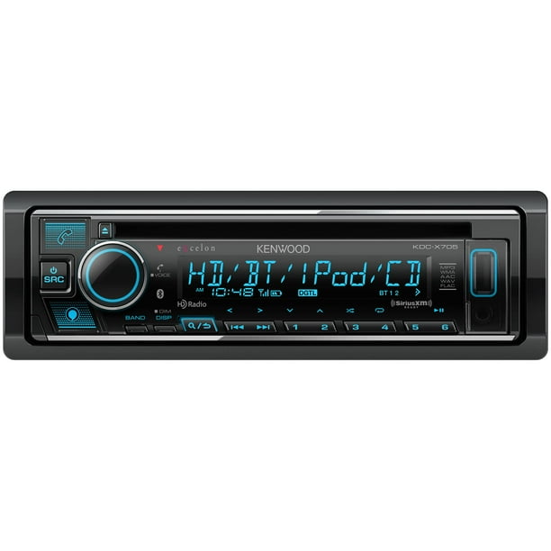 Receptor de CD Kenwood KDC-X705 Single DIN con Bluetooth, HD Radio
