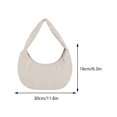 thumbnail image 2 of Bolso Hombro Diario para Mujer Bolso Masa Pana Color Sólido (blanco), 2 of 8