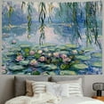 thumbnail image 2 of PRATYUS  Floral Tapestry for Bedroom Aesthetic Blue Water Lilies Wall Art Poster Abstract Nature Flower Wall Hanging for Living Room Dorm Decor  50x40inch, 2 of 6