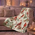 thumbnail image 5 of Red Cardinals Across Evergreen And Holly Branches, Soft Flannel Blanket with Naturalistic Winter Botanical Print, Housewarming Gift and Home Decor for Bedroom and Living Room, 5 of 7