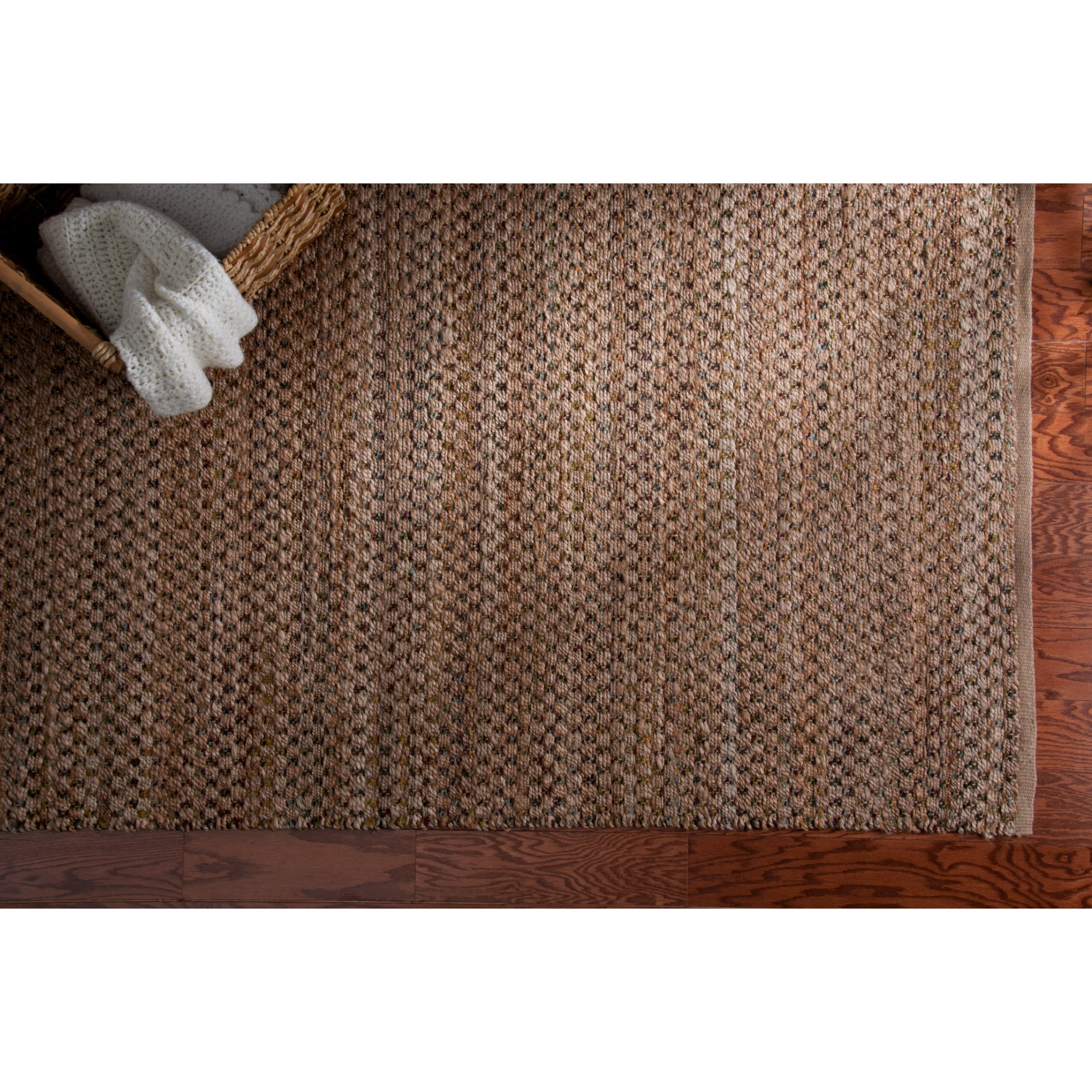Laddha Home Designs 5' x 7.75' Handwoven Striped Area Throw Rug - Tan and Green