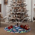 thumbnail image 4 of Zufioo Dinosaur Print Imitation linen Christmas Tree Skirt Hemming Style for Christmas Tree Christmas Party Home Decorations-30", 4 of 6