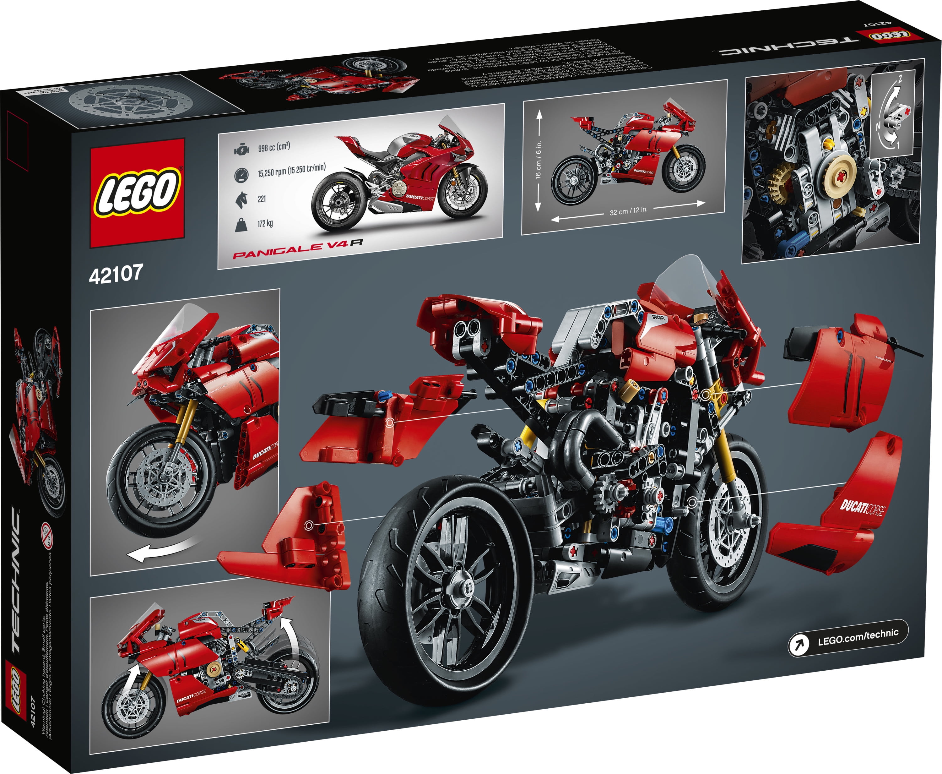 LEGO Technic Ducati Panigale V4 R 42107 Motorcycle Toy Building Toy Ages 10+ (646 pieces)