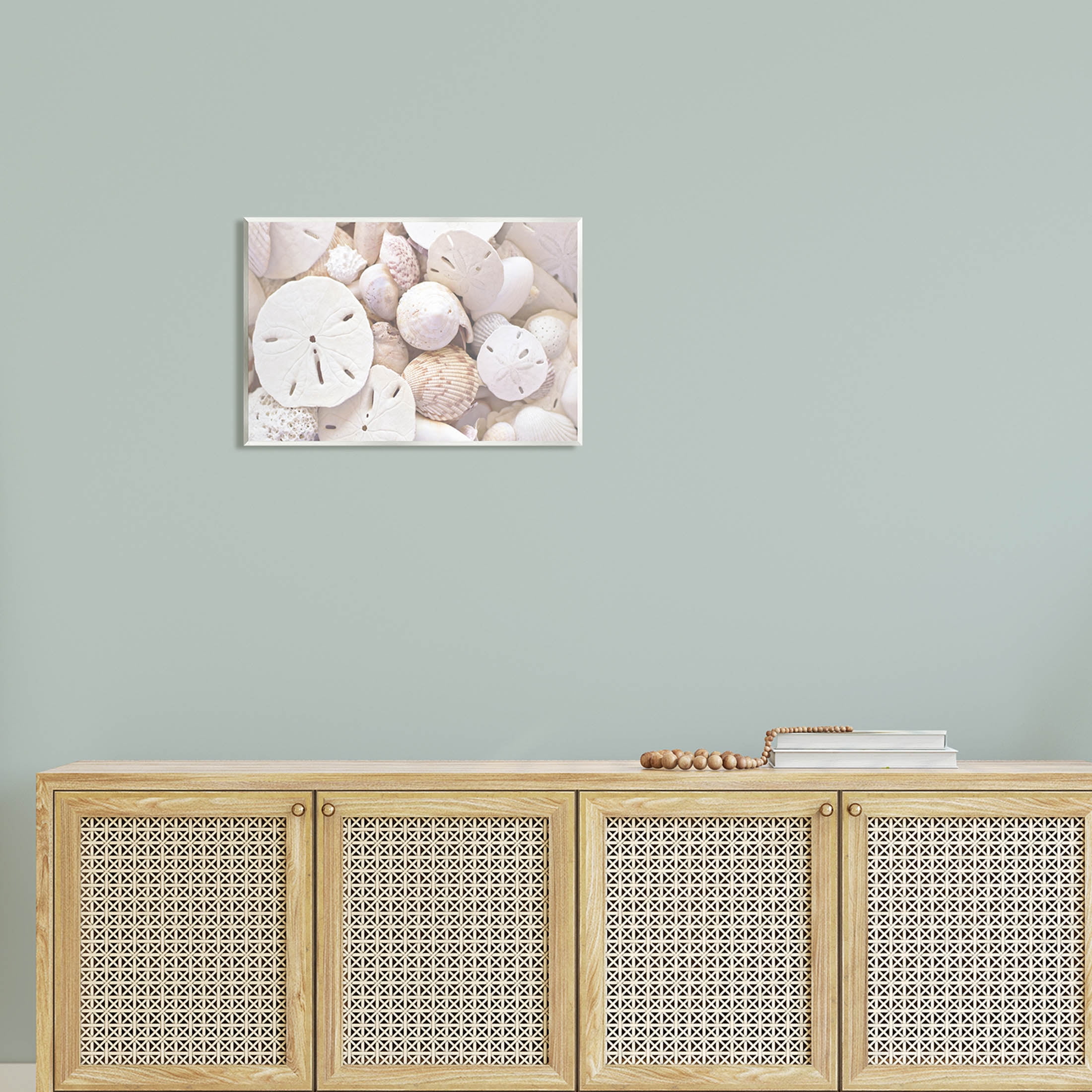 White Mixed Sand Dollar Shells Coastal Photograph Unframed Art Print Wall Art